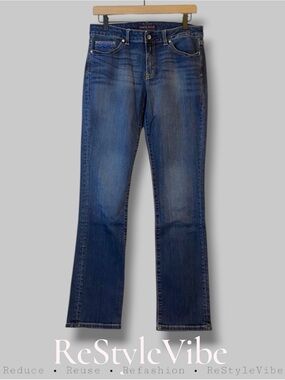 Tommy Hilfiger Women’s Size 6 Denim Jeans Straight Fit Stretch Chevron Pockets